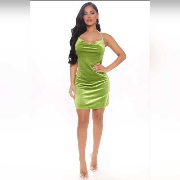 Fashion Nova- Mini Dress (Lime) *nwt* - Picture 2 of 8